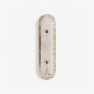 Travertine Pill Sconce-Neutral Decor