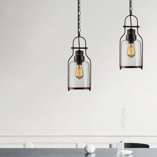 Epoch LED Suspension Noir Rouille Verre Métal Chambre à coucher