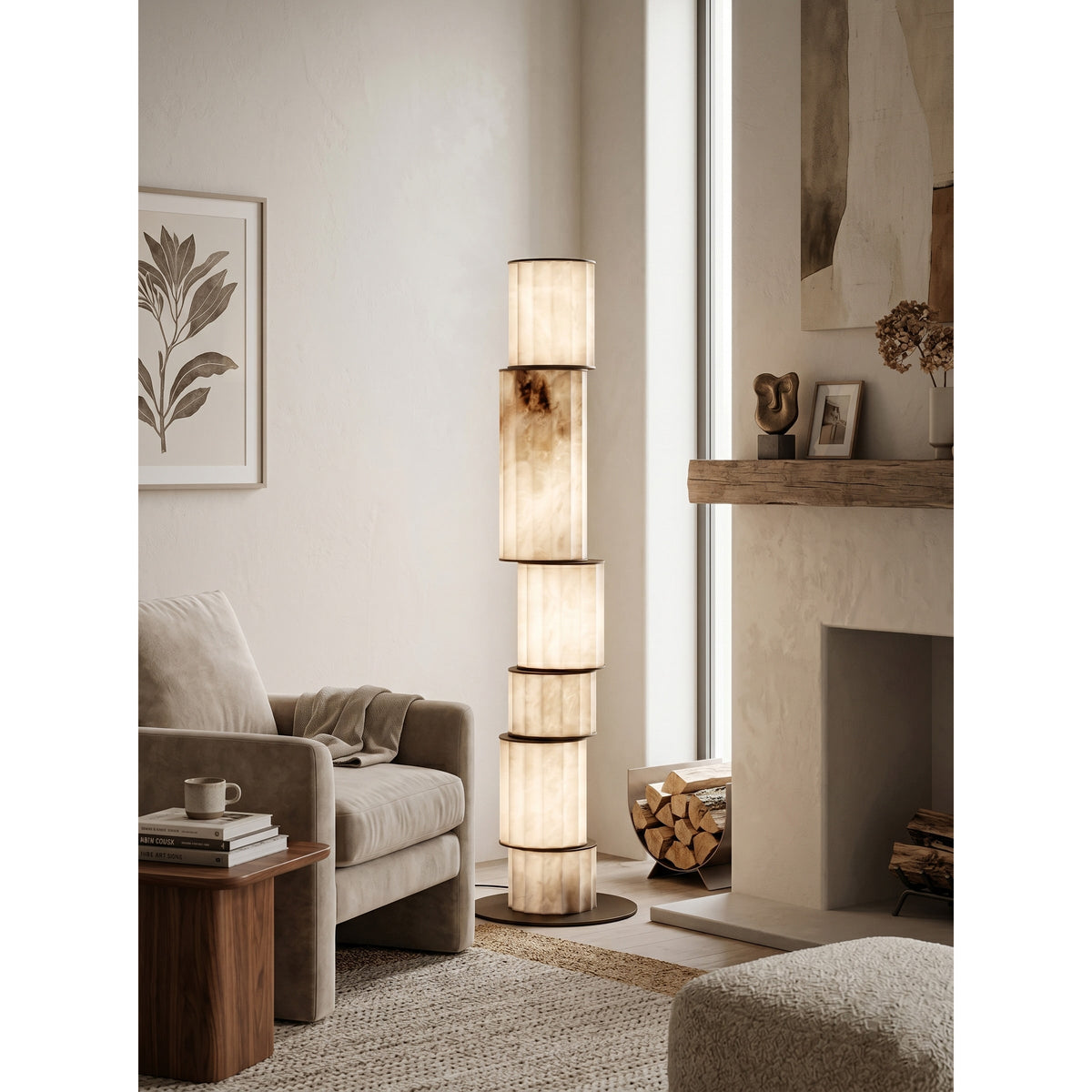 Durell Lampadaire en Albâtre