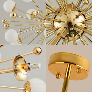 Valentina Feu d'Artifice LED Lustre Or Métal Salon/Chambre à Coucher