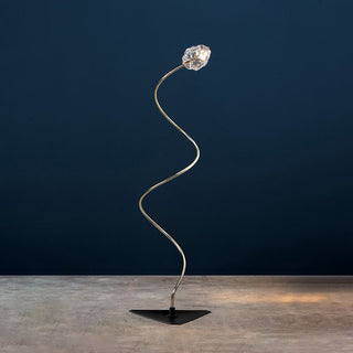 Arisha Lampe Extérieure au Sol Linéaire Simple, Métal/Verre, Or, Jardin