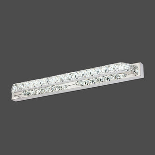 Kristy Applique Murale à Miroir LED Rectangulaire Moderne Cristal Métal Argent Salle de Bain