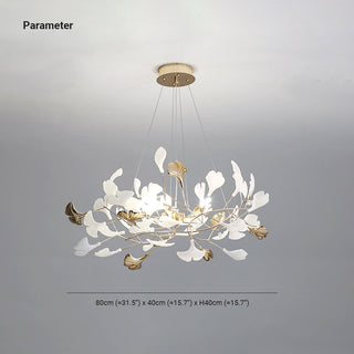 Tirex Suspension Feuille/Multi Moderne Métal/Céramique Doré/Blanc Salon-Luire