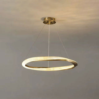 Kristy Luminaires Suspensions Anneau Moderne Métal Acrylique Noir/Cuivre Salon/Chambre à Coucher