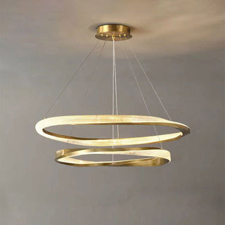 Kristy Luminaires Suspensions Anneau Moderne Métal Acrylique Noir/Cuivre Salon/Chambre à Coucher