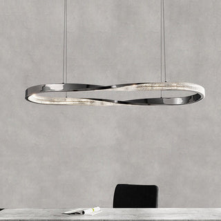 Kristy Luminaires Suspensions Anneau Moderne Métal Acrylique Noir/Cuivre Salon/Chambre à Coucher