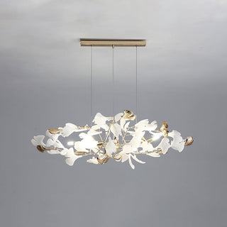 Tirex Suspension Feuille/Multi Moderne Métal/Céramique Doré/Blanc Salon-Luire
