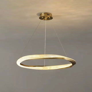 Kristy Luminaires Suspensions Anneau Moderne Métal Acrylique Noir/Cuivre Salon/Chambre à Coucher