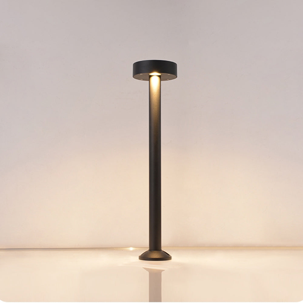 Ray Rond Moderne LED Lampadaire Extérieure Noir Métal/Verre Allée