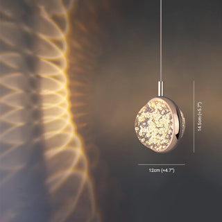 Arisha Luminaires Suspensions Ronde Moderne LED Métal/Cristal Doré Salon