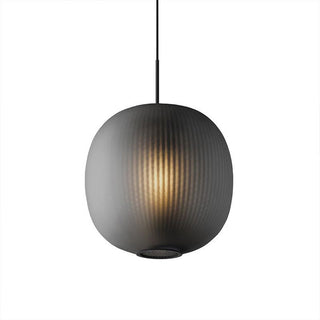 Valentina Design Luminaires Suspensions Globe Moderne Métal/Verre Gris Fumé/Blanc Sablonneux Salon