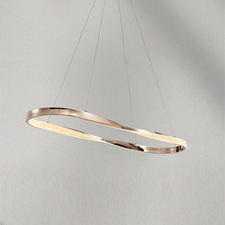 Kristy Luminaires Suspensions Anneau Moderne Métal Acrylique Noir/Cuivre Salon/Chambre à Coucher