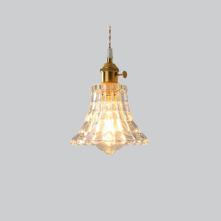 Valentina Luminaires Suspensions Art Deco Floral Vintage Métal/Verre Doré/Clair Salon/Chambre à Coucher