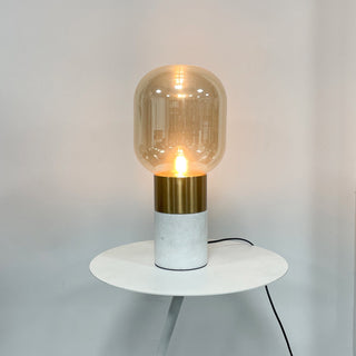 Aurdoren Lampe de Table en Verre Et Marbre Minimaliste