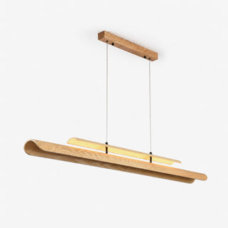 Two Tier Wood Linear Pendant Light-Neutral Decor