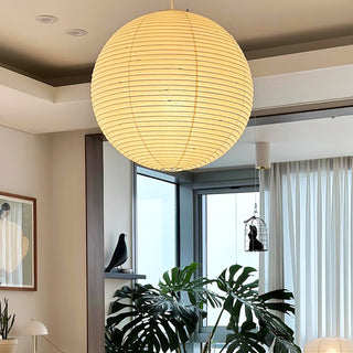 Solara Suspension Bambou Papier Washi Ronde