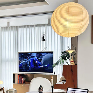 Solara Suspension Bambou Papier Washi Ronde