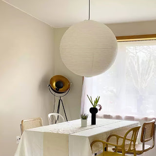 Solara Suspension Bambou Papier Washi Ronde