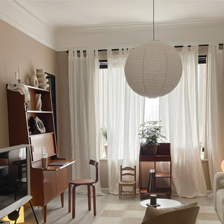 Solara Suspension Bambou Papier Washi Ronde