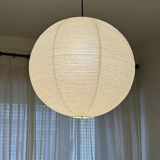 Solara Suspension Bambou Papier Washi Ronde