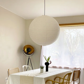 Solara Suspension Bambou Papier Washi Ronde
