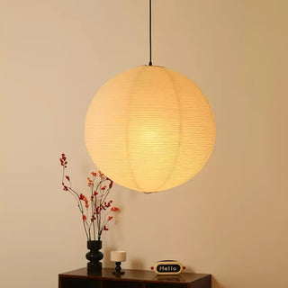 Solara Suspension Bambou Papier Washi Ronde