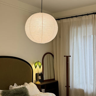 Solara Suspension Bambou Papier Washi Ronde