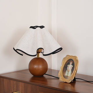 Kalion Lampe de Table en Bois Et Tissu