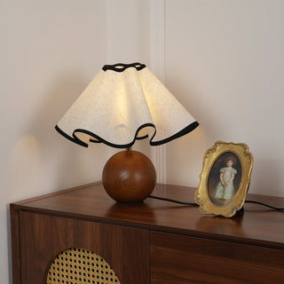 Kalion Lampe de Table en Bois Et Tissu