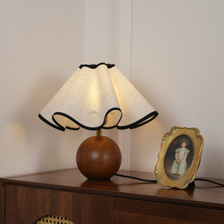 Kalion Lampe de Table en Bois Et Tissu