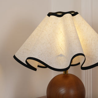 Kalion Lampe de Table en Bois Et Tissu