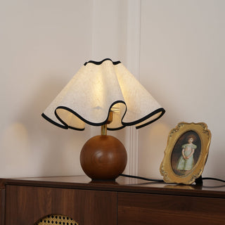 Kalion Lampe de Table en Bois Et Tissu