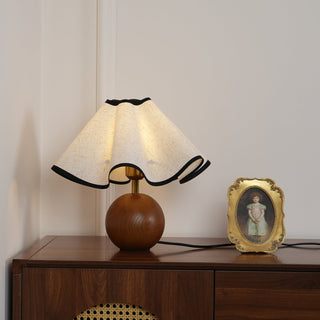 Kalion Lampe de Table en Bois Et Tissu