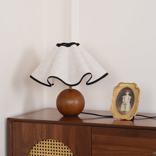 Kalion Lampe de Table en Bois Et Tissu