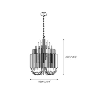 Ulshayra Lustre Postmoderne De Luxe En Bois Et Métal à Multiples Bras