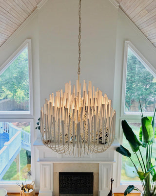 Ulshayra Lustre Postmoderne De Luxe En Bois Et Métal à Multiples Bras