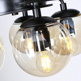 Zazoren Plafonnier Verre Noir Vintage Ventilateur de plafond