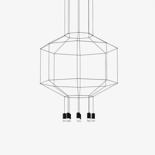 Lustra Suspension Géométrique en Fil Noir LED